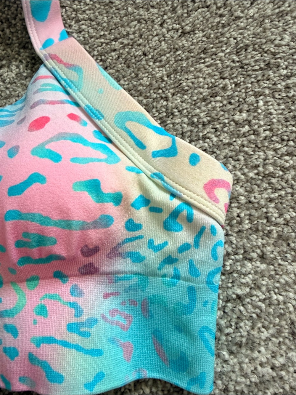 Pastel Leopard Print Cross Back Sports Bra – Size Small - Picture 5 of 7